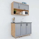 Tủ Bếp Mini Gỗ Ghép Cao Su - TB15