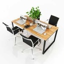 Bàn Họp Văn Phòng Mặt Gỗ Tự Nhiên Chân Sắt U- BH13