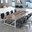 Bàn Họp Văn Phòng Chân Sắt Trắng 2m4 x 1m2 - BH17