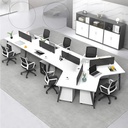 Cụm Bàn Làm Việc 7 Chỗ Thiết Kế Lượn Sóng Hiện Đại - BC73