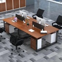 Bàn Cụm Làm Việc Nhóm Văn Phòng Chân Sắt 2m4 - BC8