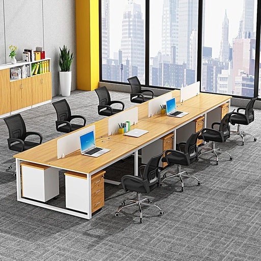 Bàn Văn Phòng Làm Việc Nhóm 8 Người Chân Sắt - BC21