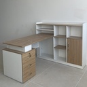 Bàn Giám Đốc Góc L Gỗ Có Kệ Hiện Đại - BGĐ67