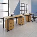 Bàn Cụm Làm Việc Chân Sắt 3 Người - BC38
