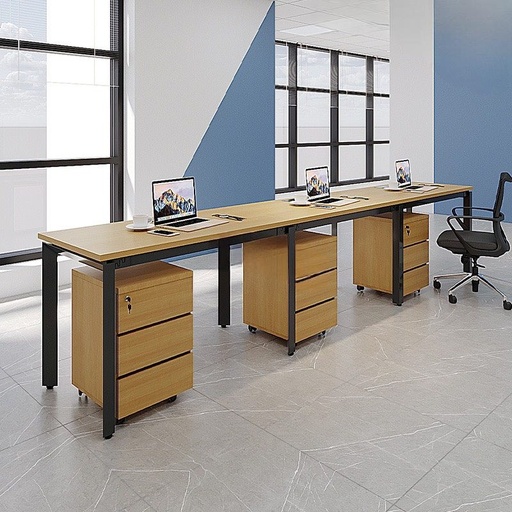 Bàn Cụm Làm Việc Chân Sắt 3 Người - BC38