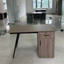 Bàn Làm Việc Chân Sắt Có Hộc - BLV120